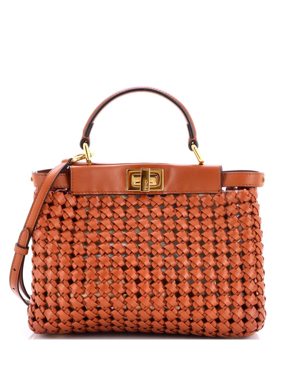 Fendi Peekaboo Bag Braided Leather Mini #341978F21B